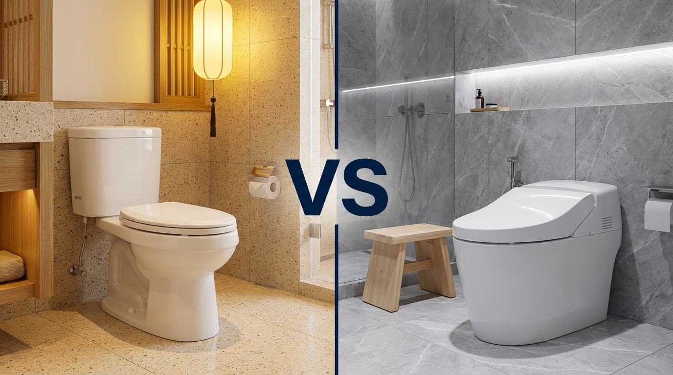 Bồn cầu 1 khối vs 2 khối – nên chọn loại nào?